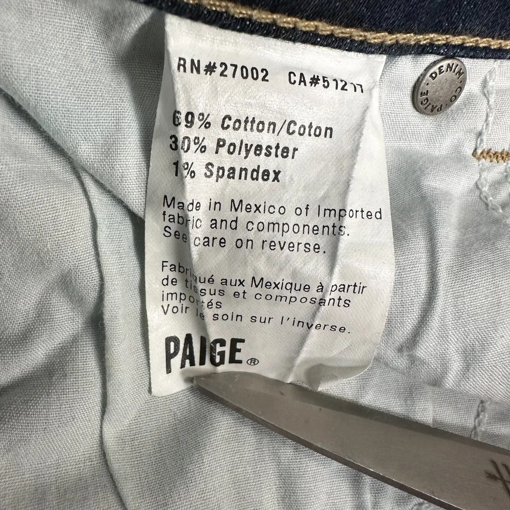 Paige Bermuda Denim Shorts Womens Size 25 Rolled Dark Wash Mid Rise